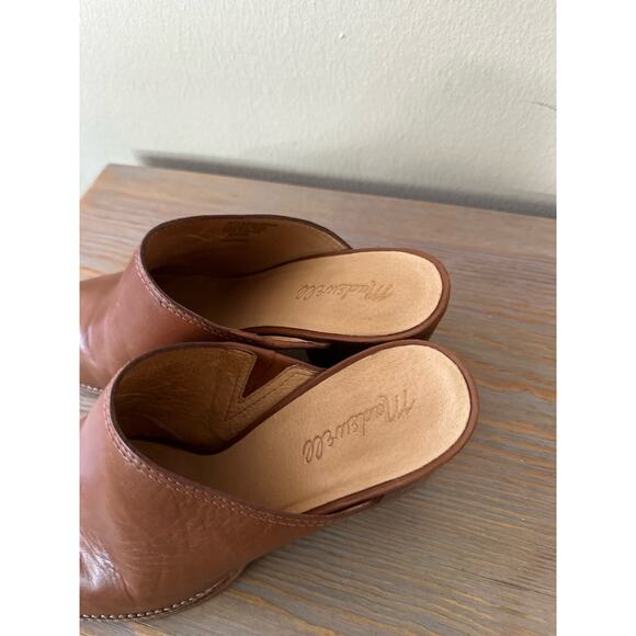 Madewell Mule Womens Size 9 Brown Leather Harper Slide Block Heel Shoes - Picture 5 of 8